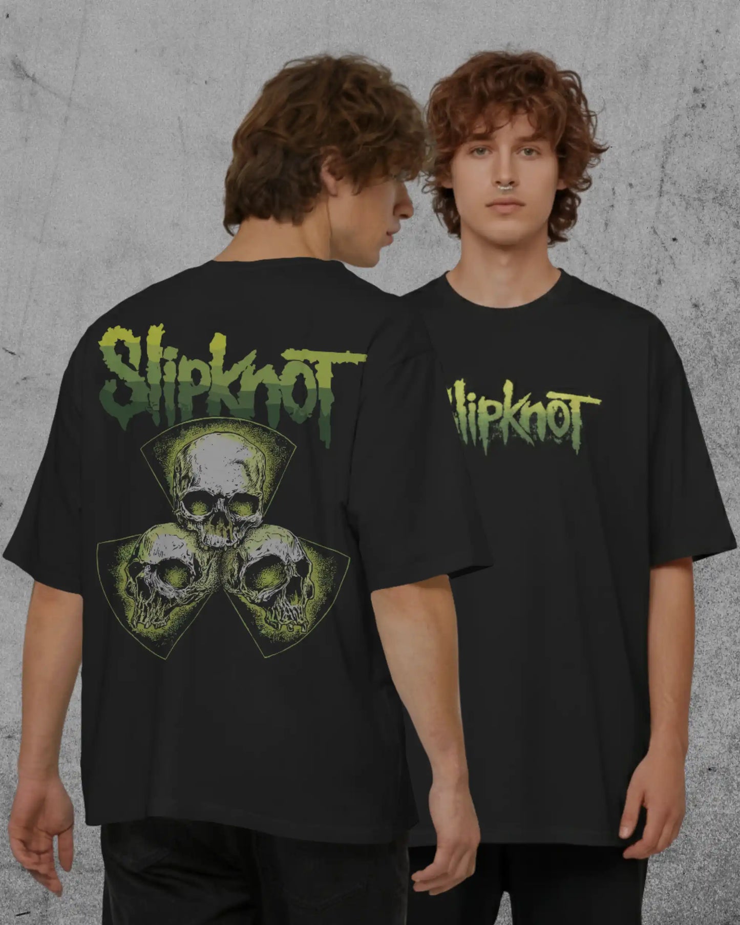 Slipknot graphic plus size tshirt in black oversized fit – AWBlack 240 GSM