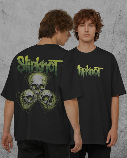 Slipknot graphic plus size tshirt in black oversized fit – AWBlack 240 GSM