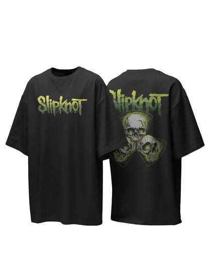 Slipknot graphic plus size tshirt in black oversized fit – AWBlack 240 GSM