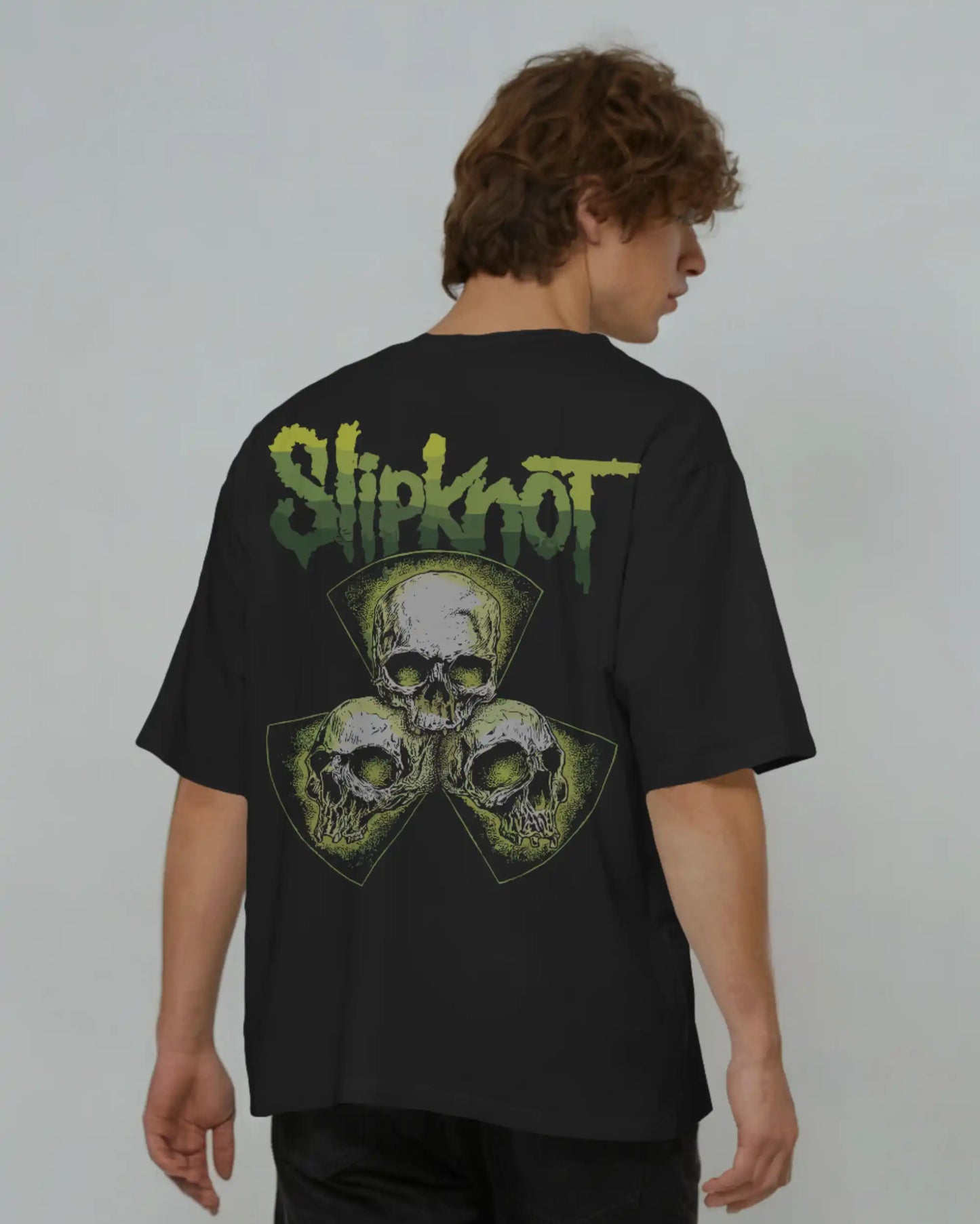 Slipknot graphic plus size tshirt in black oversized fit – AWBlack 240 GSM