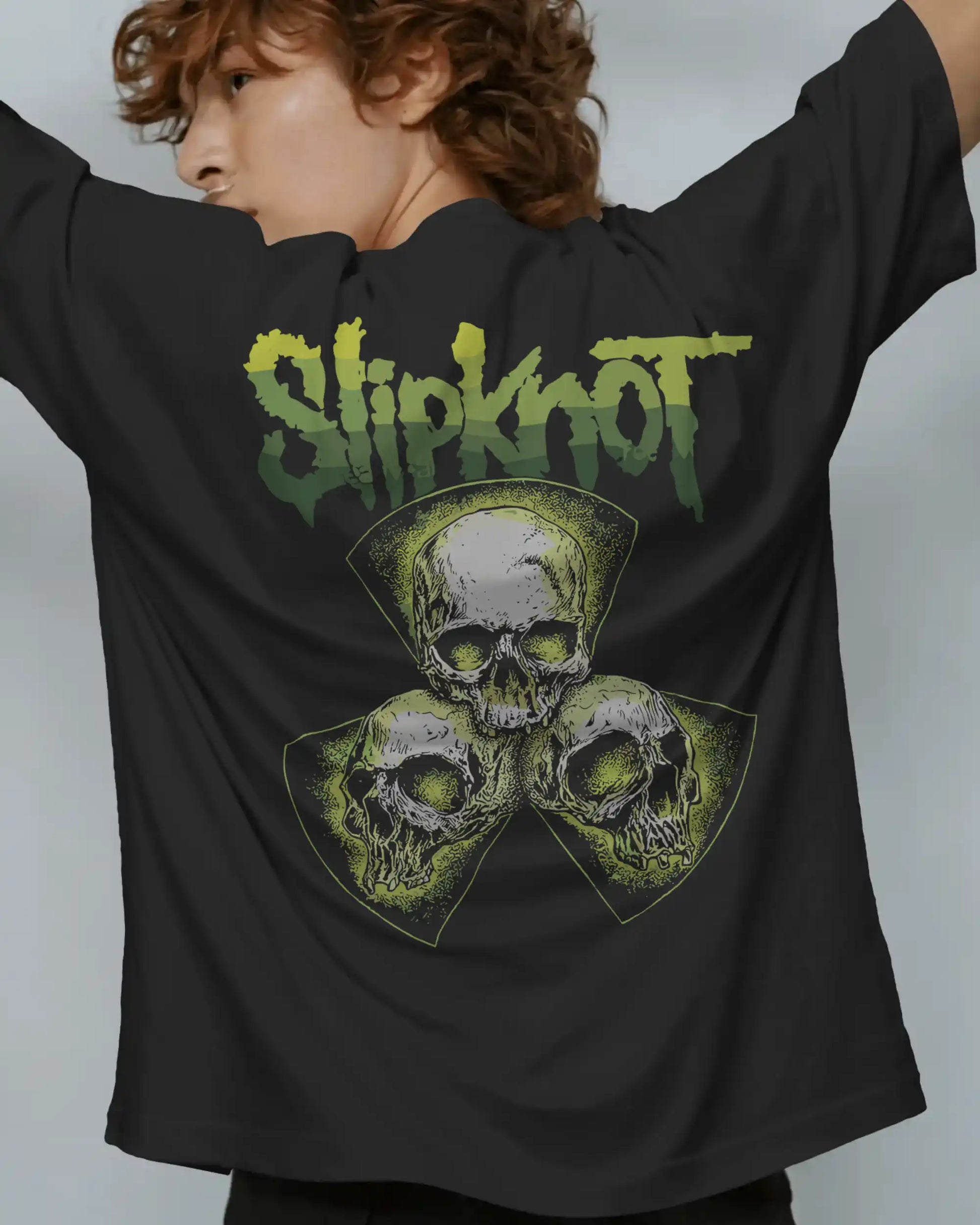 Slipknot graphic plus size tshirt in black oversized fit – AWBlack 240 GSM