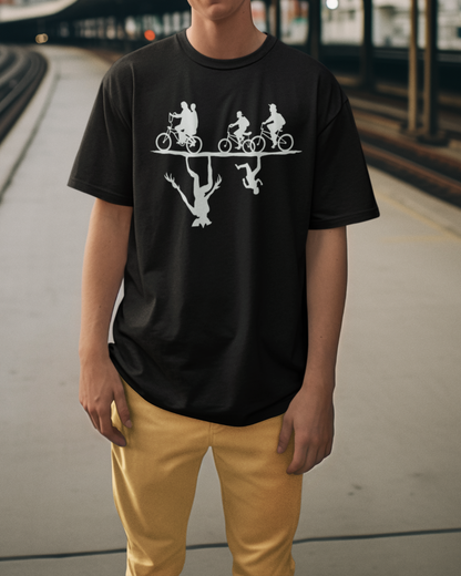 Stranger TV Show Things Cast Unleash the Upside Down - Premium Black T-Shirt - AWBlack