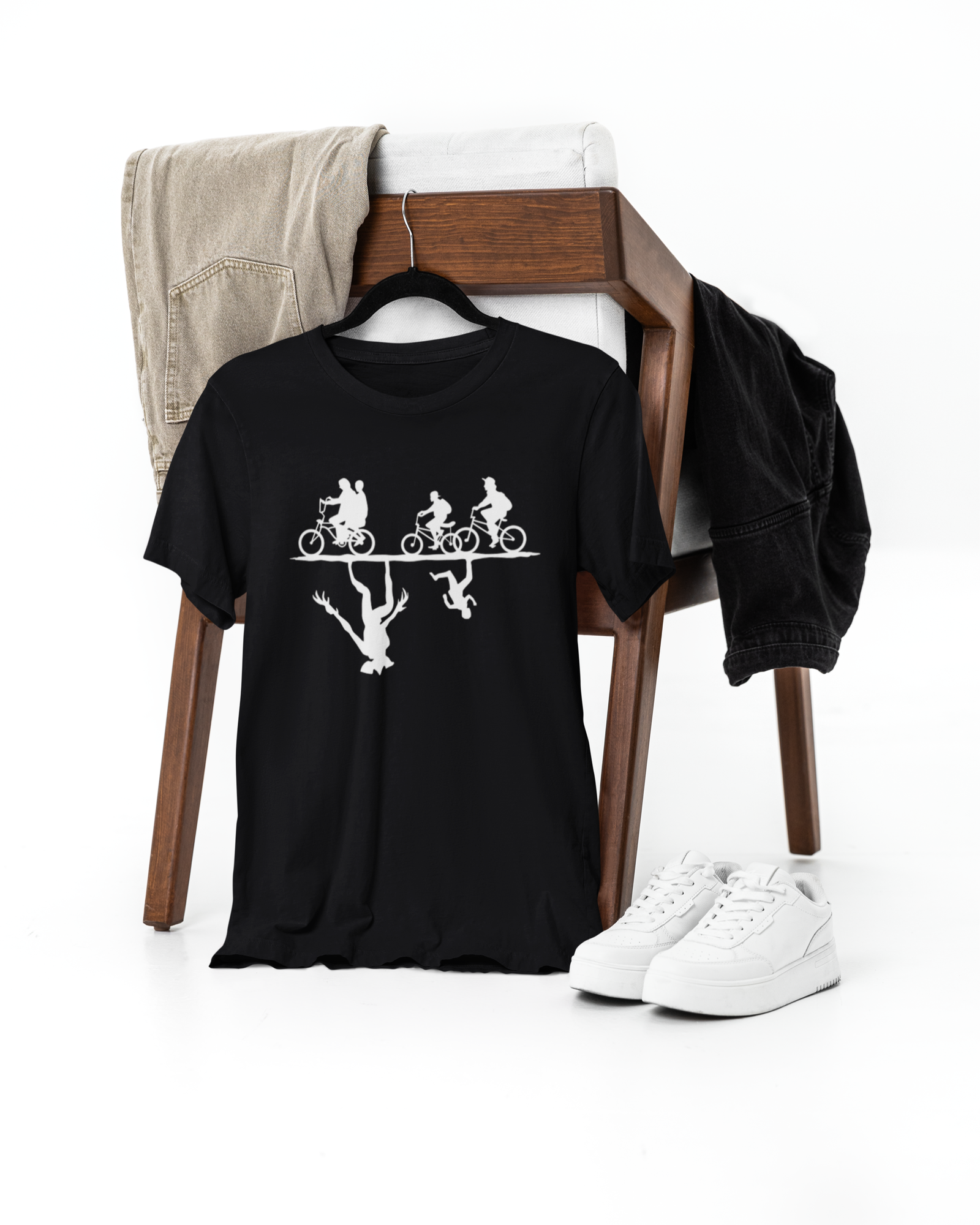 Stranger TV Show Things Cast Unleash the Upside Down - Premium Black T-Shirt - AWBlack