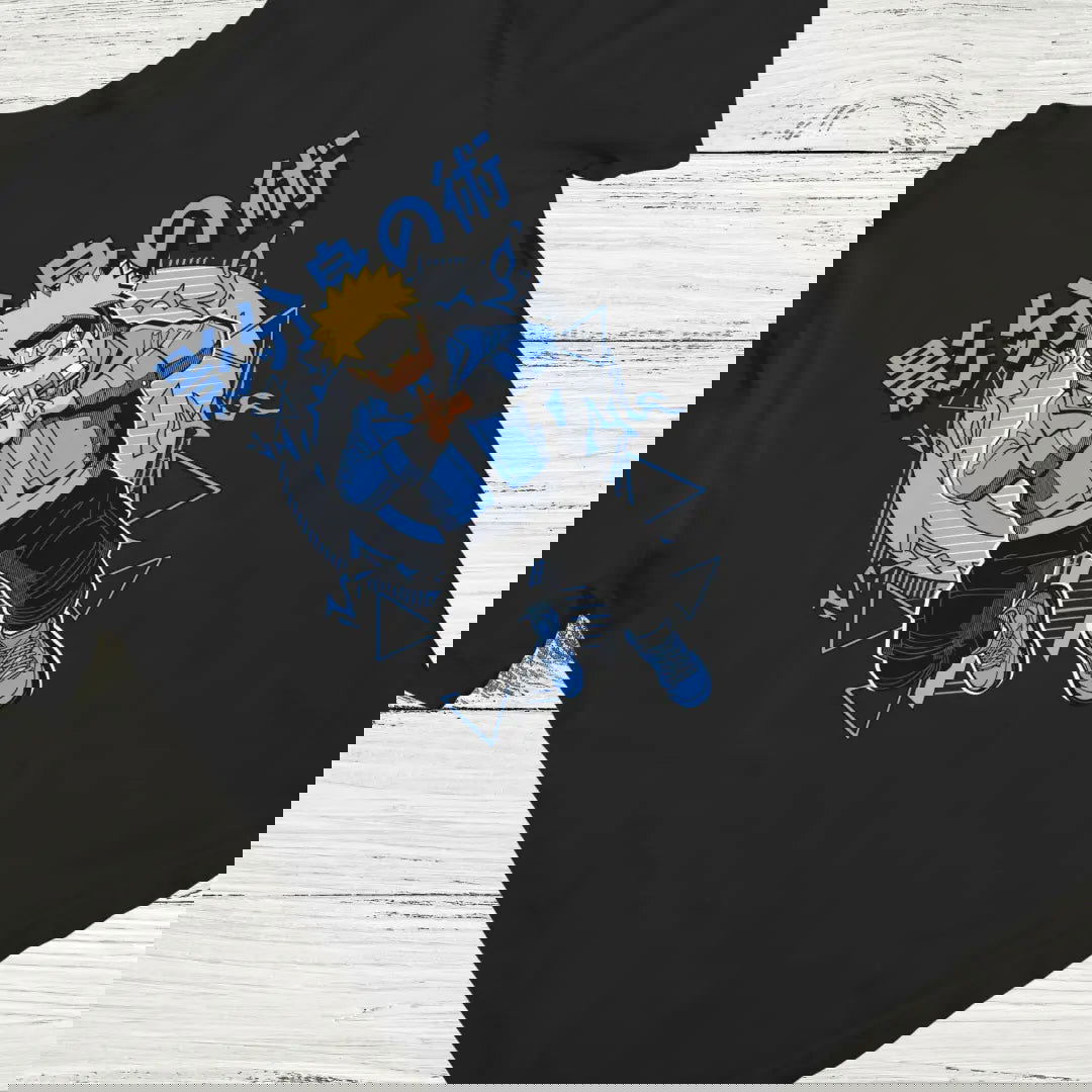 Stylish Naruto Trendy Blue Shoes & Shadow Clone Jutsu - Premium Black Tshirt - AWBlack