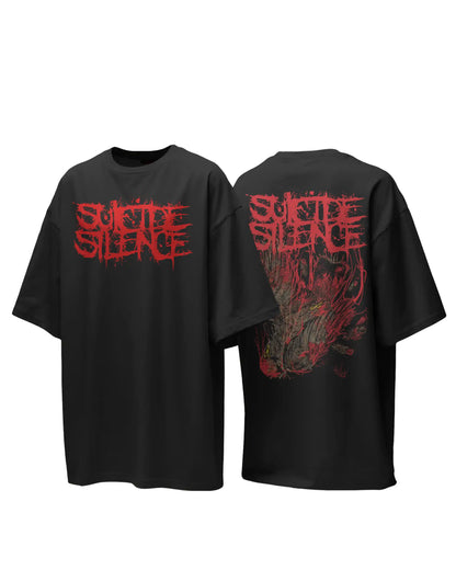 Sucide Silence Oversized T-Shirt | Heavy Metal Rock Band Graphic Tee | 240 GSM Cotton | XS-2XL | AWBlack