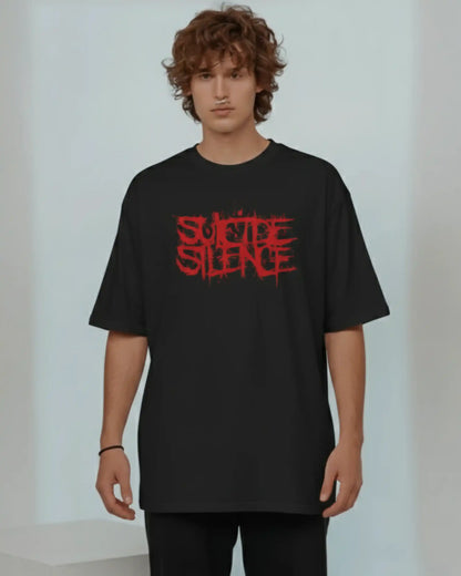 Sucide Silence Oversized T-Shirt | Heavy Metal Rock Band Graphic Tee | 240 GSM Cotton | XS-2XL | AWBlack