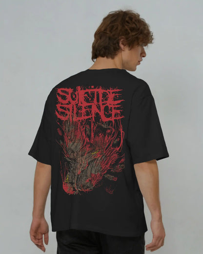 Sucide Silence Oversized T-Shirt | Heavy Metal Rock Band Graphic Tee | 240 GSM Cotton | XS-2XL | AWBlack