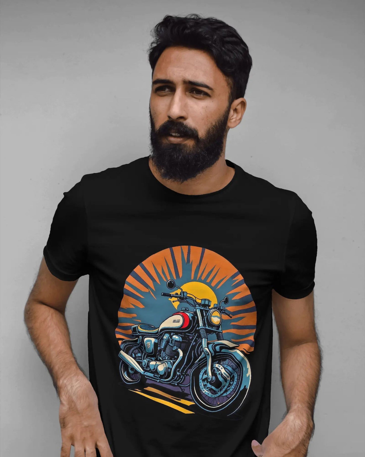 Sunlit Serenity Cruise Bike Adventure Tee - Premium Black Tshirt - AWBlack