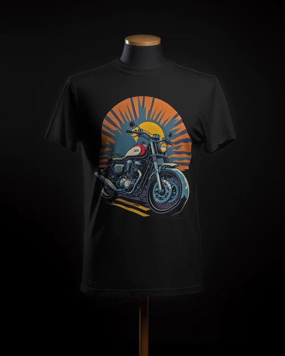 Sunlit Serenity Cruise Bike Adventure Tee - Premium Black Tshirt - AWBlack
