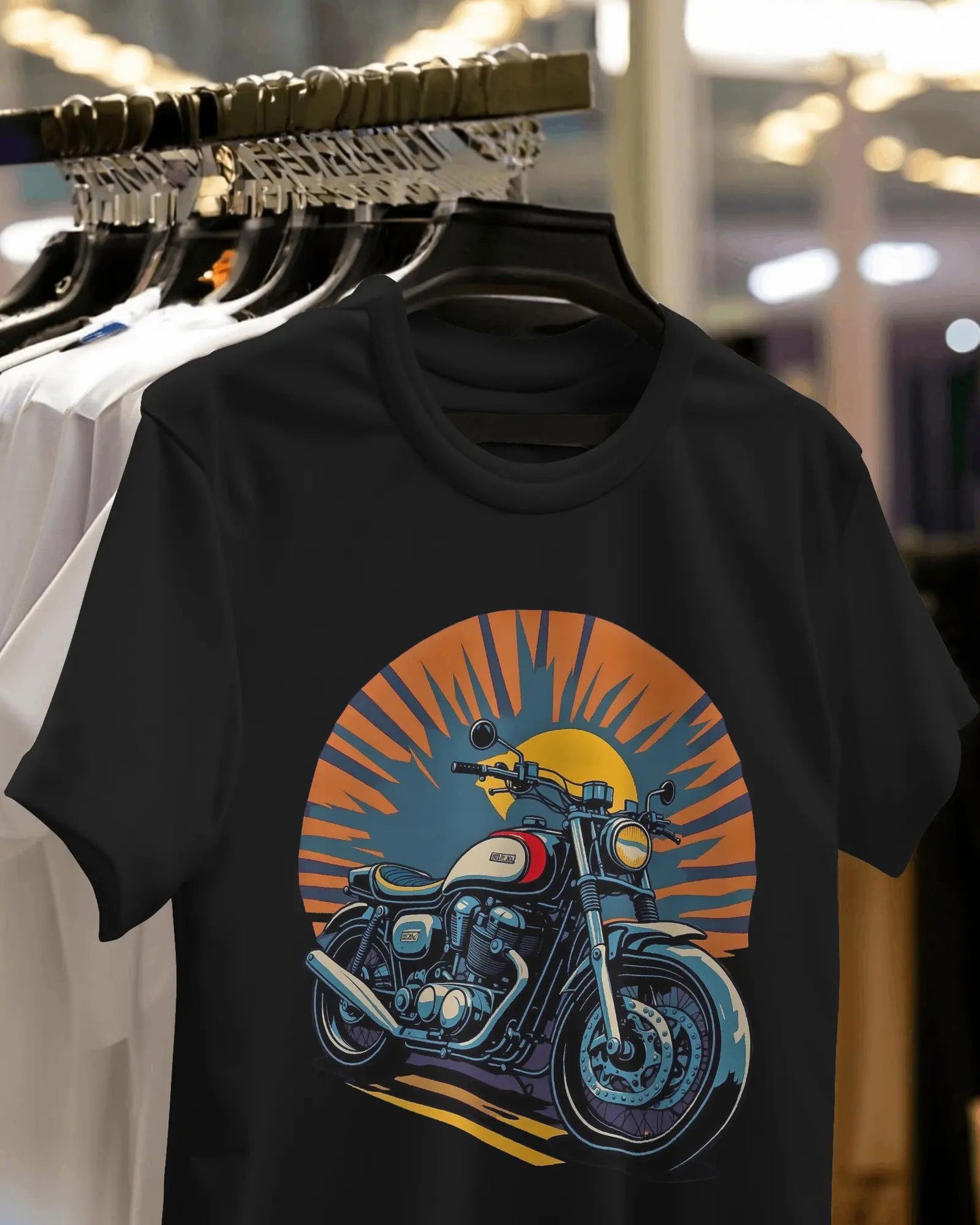 Sunlit Serenity Cruise Bike Adventure Tee - Premium Black Tshirt - AWBlack