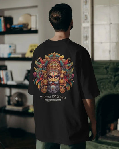 Theru Koothu Pride - Contemporary - Premium Oversized Black T-Shirt - AWBlack