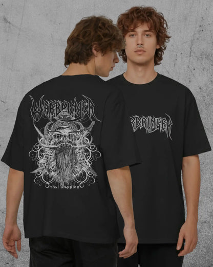 Warbringer Oversized T-Shirt | Heavy Metal Rock Band Graphic Tee | 240 GSM Cotton | XS-2XL | AWBlack