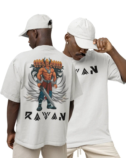 🔥🛕 Ravan Ramayana Plus-Size T-Shirt – Mythology Graphic Tee | 180 GSM Cotton S–7XL | AWBlack